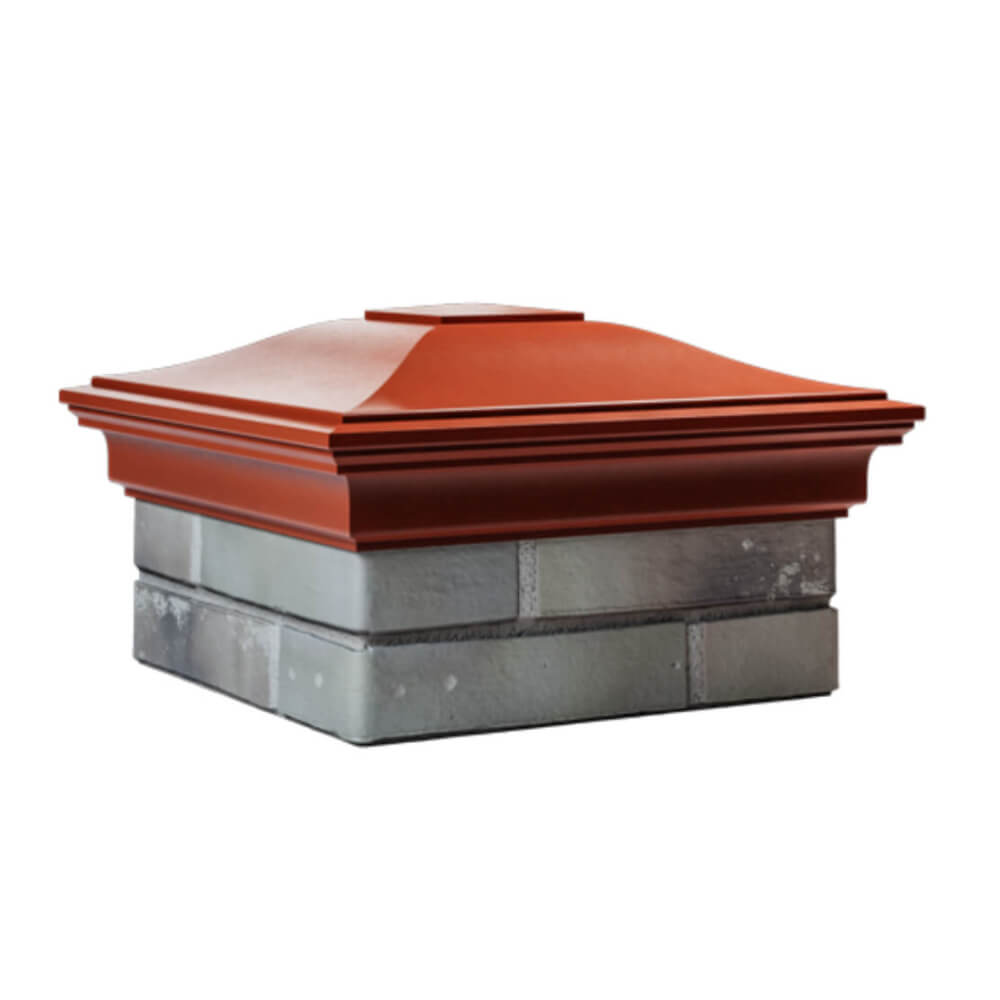 Колпак Zking Монблан Красный на столб 1.5х1.5 еврокирпича 0.7НФ (355х355мм) в Заводоуковске фото