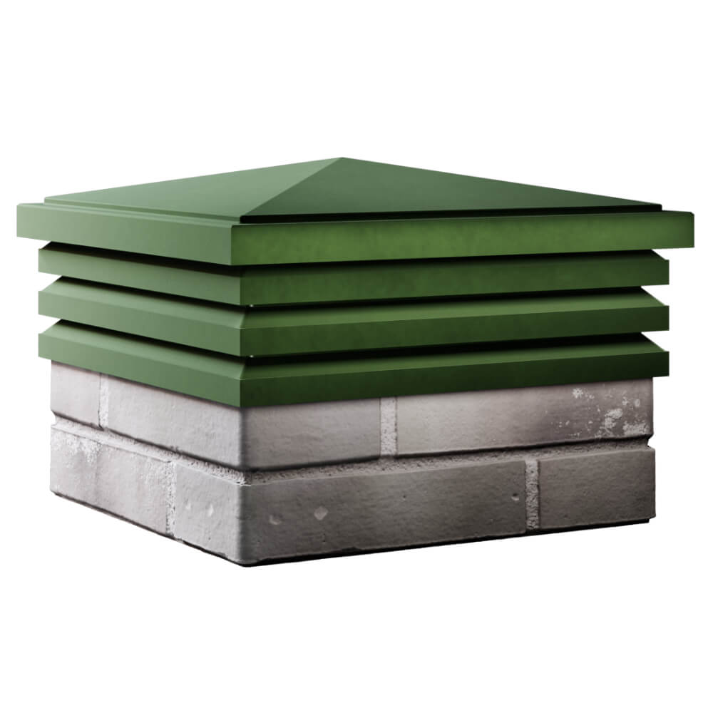 Колпак Zking Бона ХайТек Зеленый на столб 1.5х1.5 кирпича (385х385мм) в Заводоуковске фото