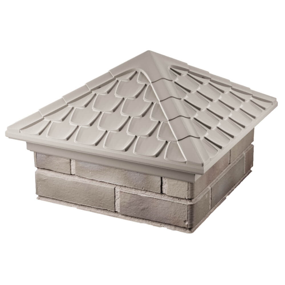 Колпак Zking Эльбрус Бежевый на столб 1.5х1.5 кирпича (385х385мм) в Заводоуковске фото