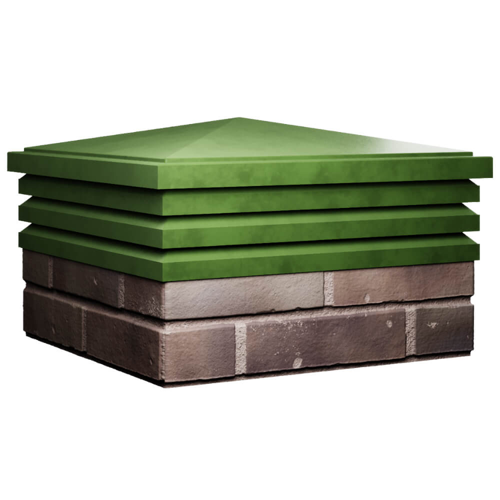 Колпак Zking Бона ХайТек Зеленый на столб 2х2 кирпича (513х513мм) в Заводоуковске фото