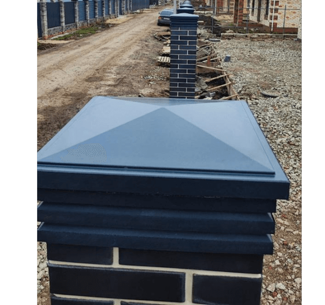 Колпак Zking Бона ХайТек Серый на столб 1.5х1.5 кирпича (385х385мм) в Заводоуковске фото