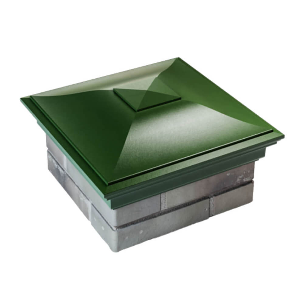 Колпак Zking Монблан Зеленый на столб 1.5х1.5 еврокирпича 0.7НФ (355х355мм) в Заводоуковске фото