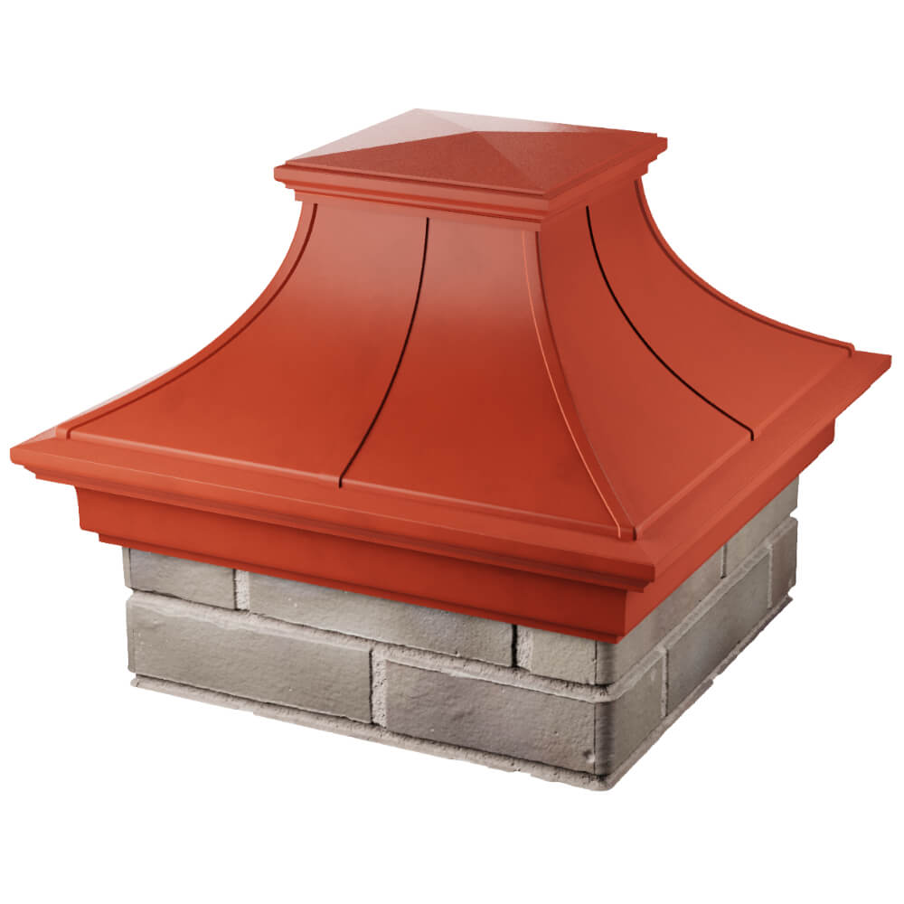 Колпак Zking Монблан Премиум Красный на столб 1.5х1.5 кирпича (385х385мм) в Заводоуковске фото