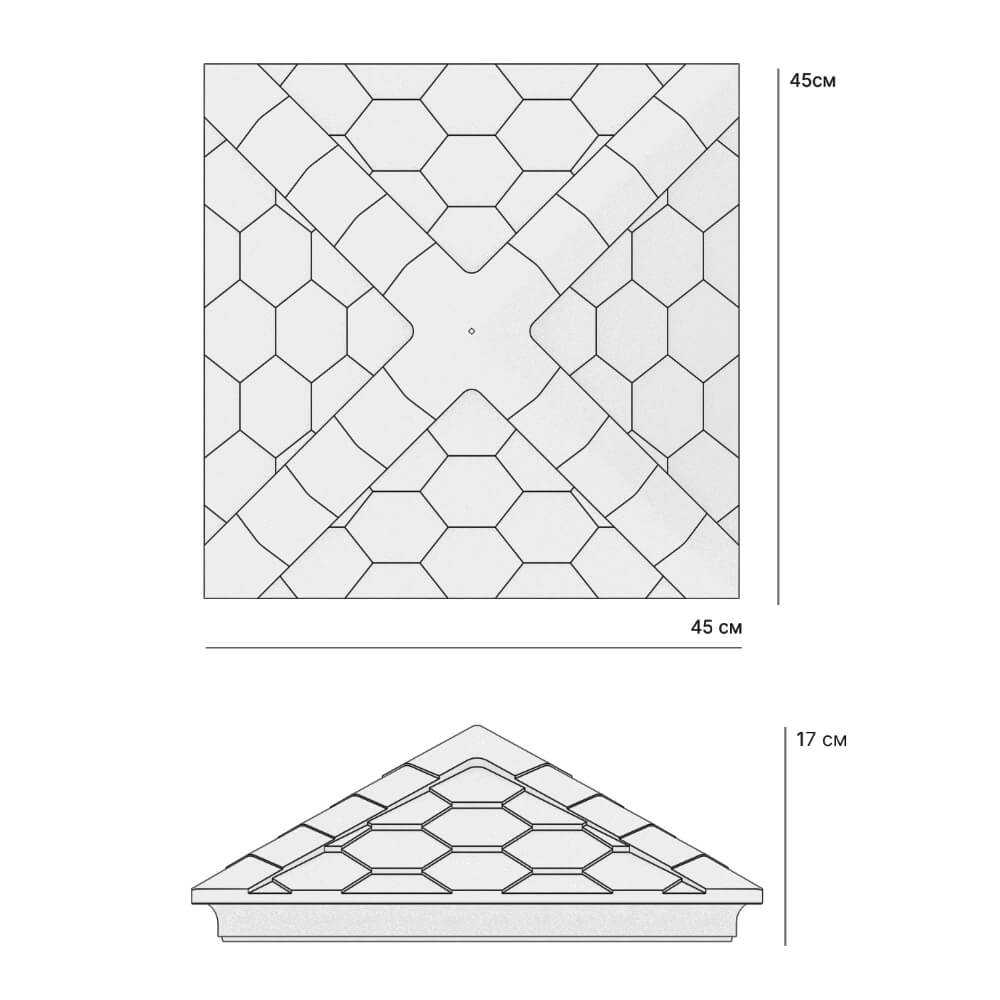 Колпак Zking Эверест Серый на столб 1.5х1.5 кирпича (390х390мм) в Заводоуковске фото