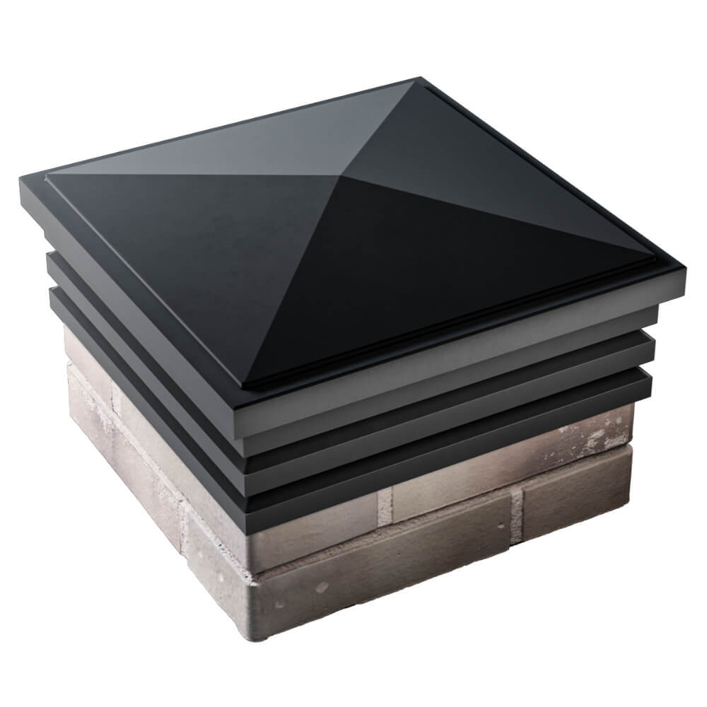 Колпак Zking Бона ХайТек Черный на столб 1.5х1.5 кирпича (385х385мм) в Заводоуковске фото