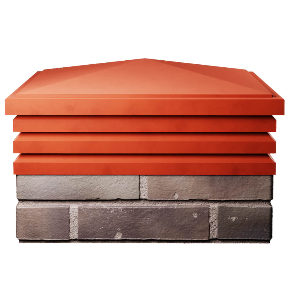 Колпак Zking Бона ХайТек Красный на столб 2х2 кирпича (513х513мм) Заводоуковск фото