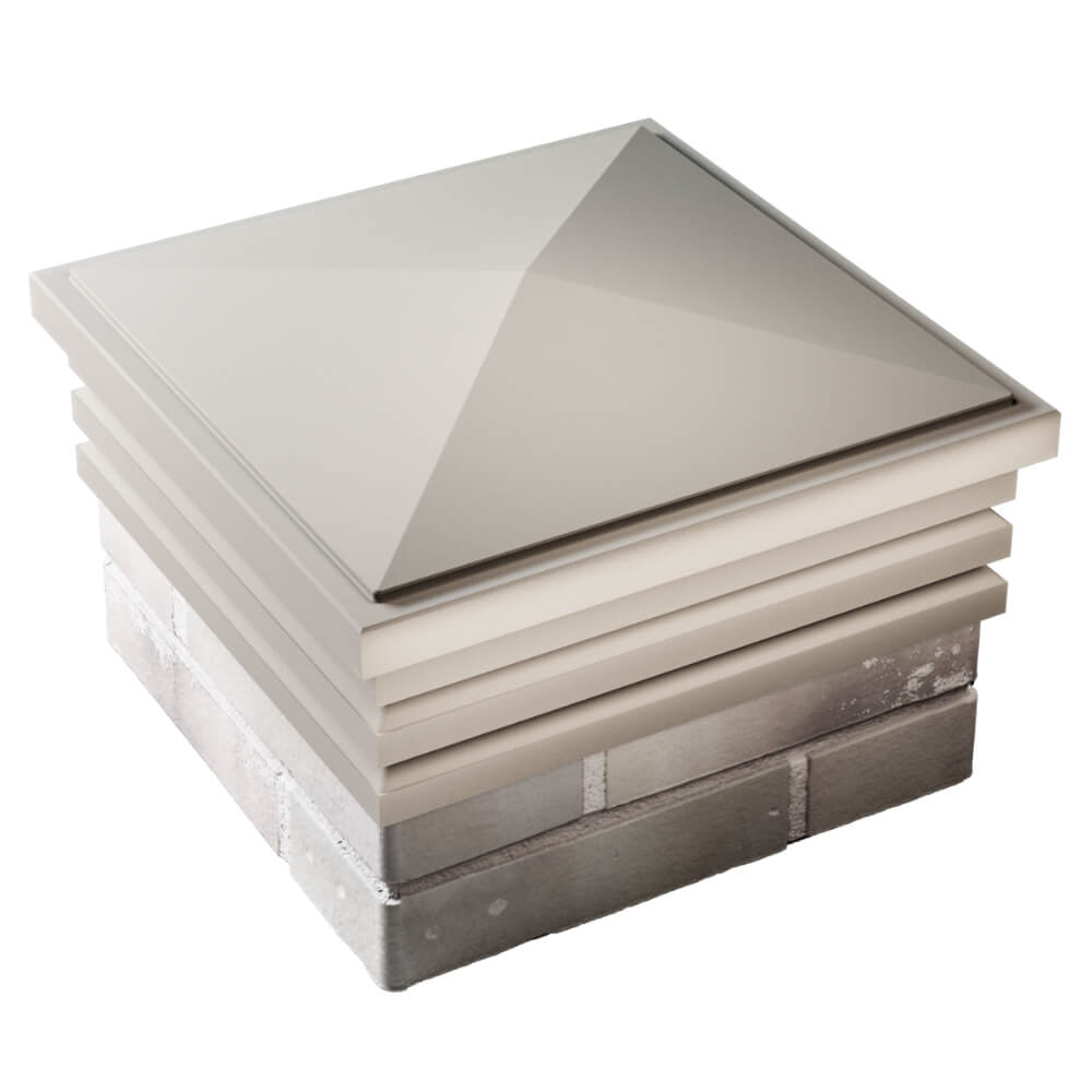 Колпак Zking Бона ХайТек Бежевый на столб 1.5х1.5 кирпича (385х385мм) в Заводоуковске фото