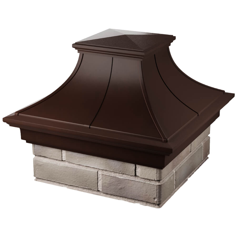 Колпак Zking Монблан Премиум Коричневый на столб 1.5х1.5 кирпича (385х385мм) в Заводоуковске фото