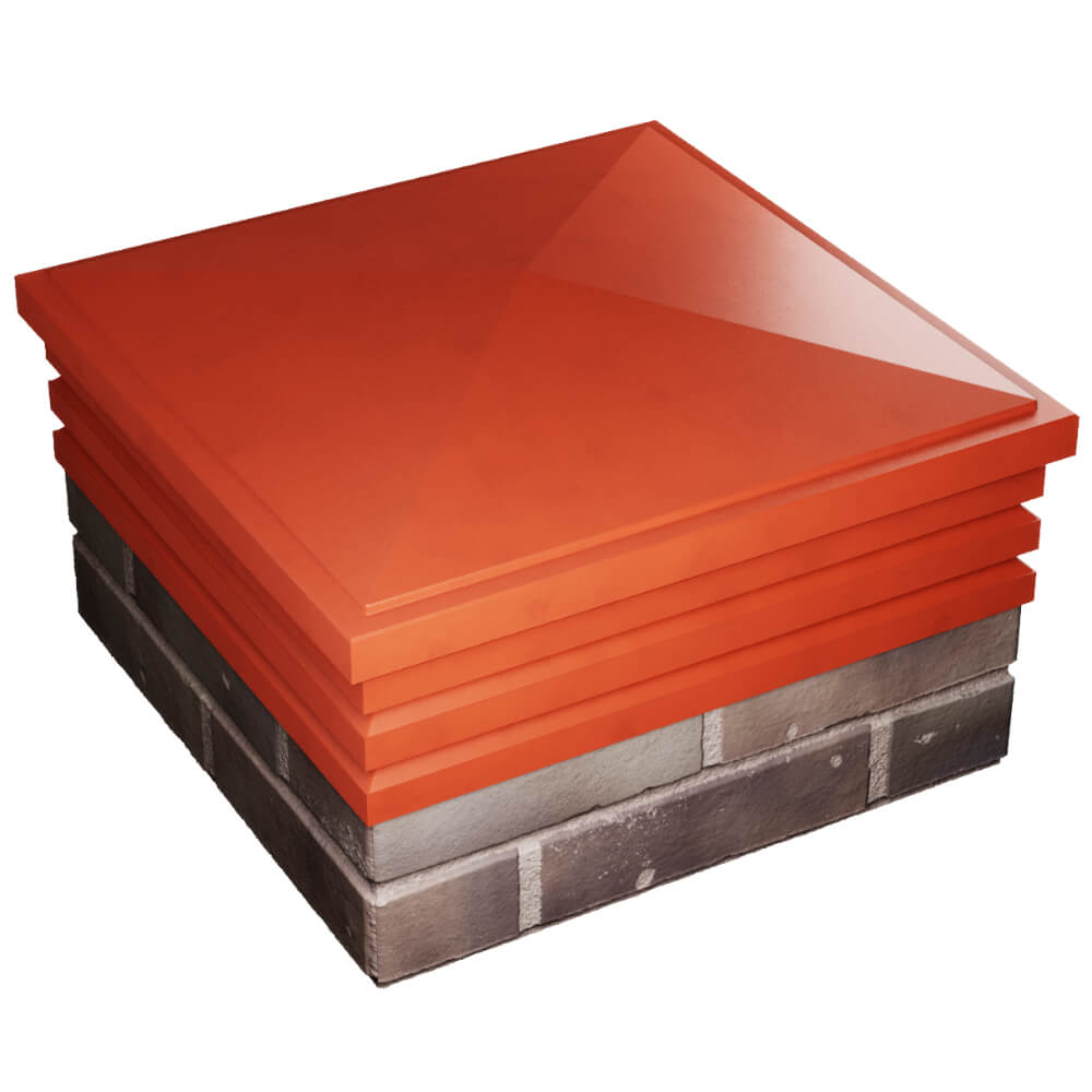 Колпак Zking Бона ХайТек Красный на столб 2х2 кирпича (513х513мм) в Заводоуковске фото