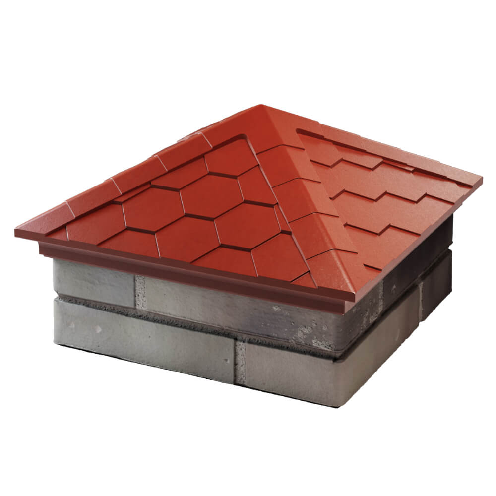 Колпак Zking Эверест Красный на столб 1.5х1.5 кирпича (390х390мм) в Заводоуковске фото