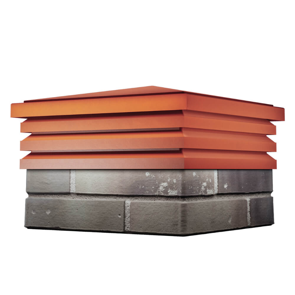 Колпак Zking Бона ХайТек Красный на столб 1.5х1.5 кирпича (385х385мм) в Заводоуковске фото