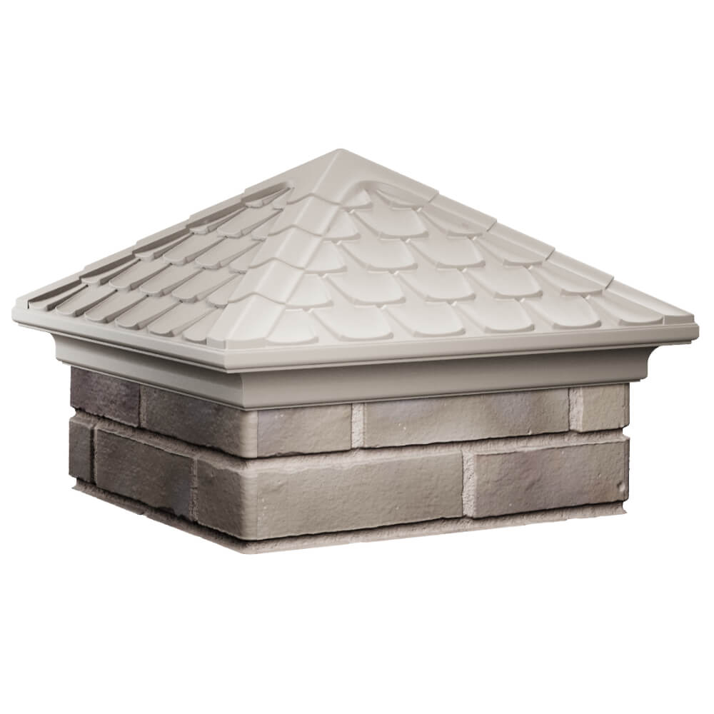 Колпак Zking Эльбрус Бежевый на столб 1.5х1.5 кирпича (385х385мм) в Заводоуковске фото