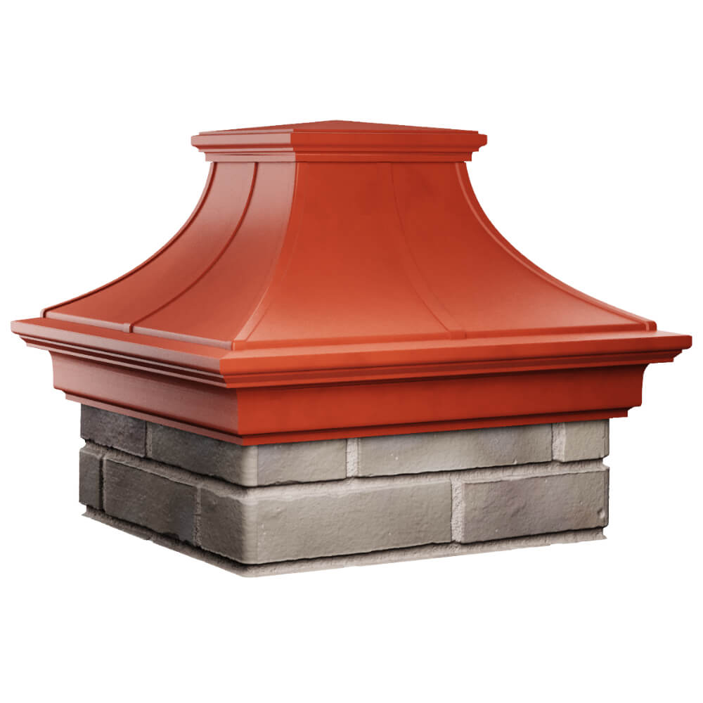 Колпак Zking Монблан Премиум Красный на столб 1.5х1.5 кирпича (385х385мм) в Заводоуковске фото