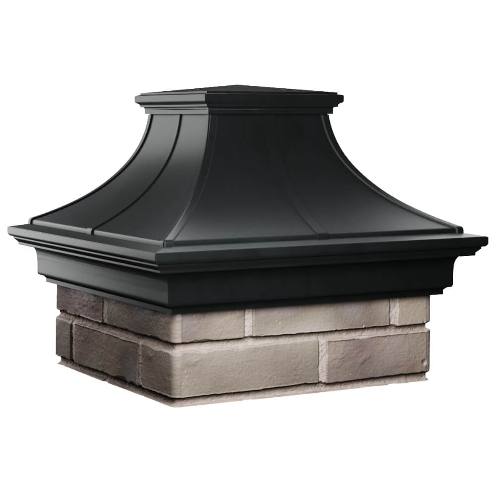 Колпак Zking Монблан Премиум Черный на столб 1.5х1.5 кирпича (385х385мм) в Заводоуковске фото
