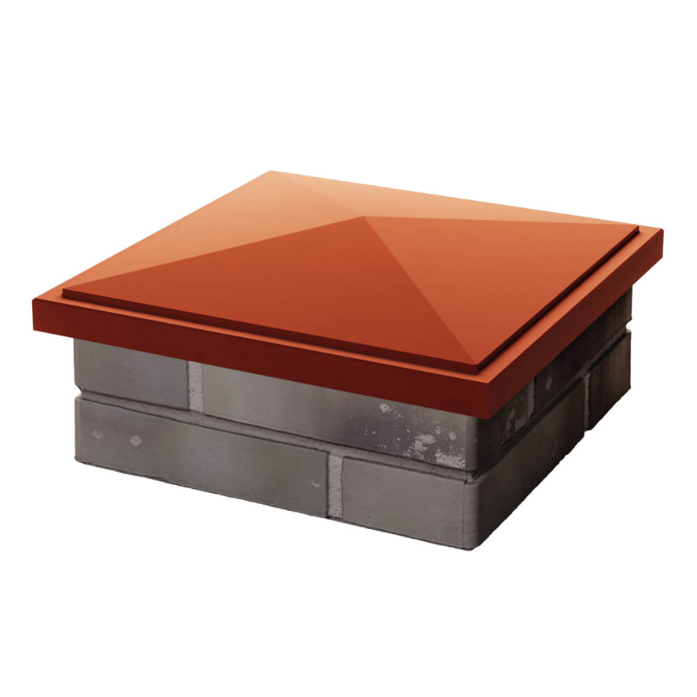 Колпак Zking БонаМоно Красный на столб 1.5х1.5 кирпича (385х385, 400х400мм) в Заводоуковске фото