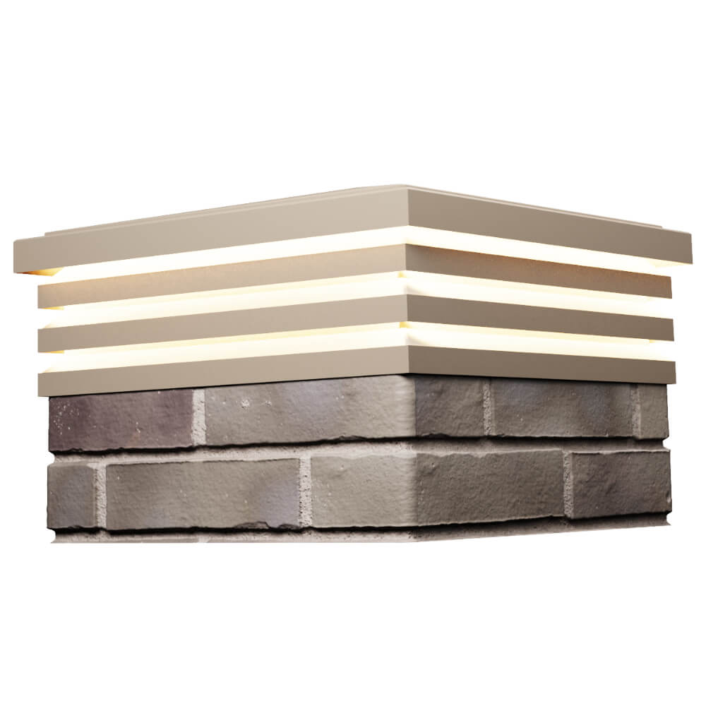 Колпак Zking Бона ХайТек Бежевый на столб 1.5х1.5 кирпича (385х385мм) с подсветкой в Заводоуковске фото