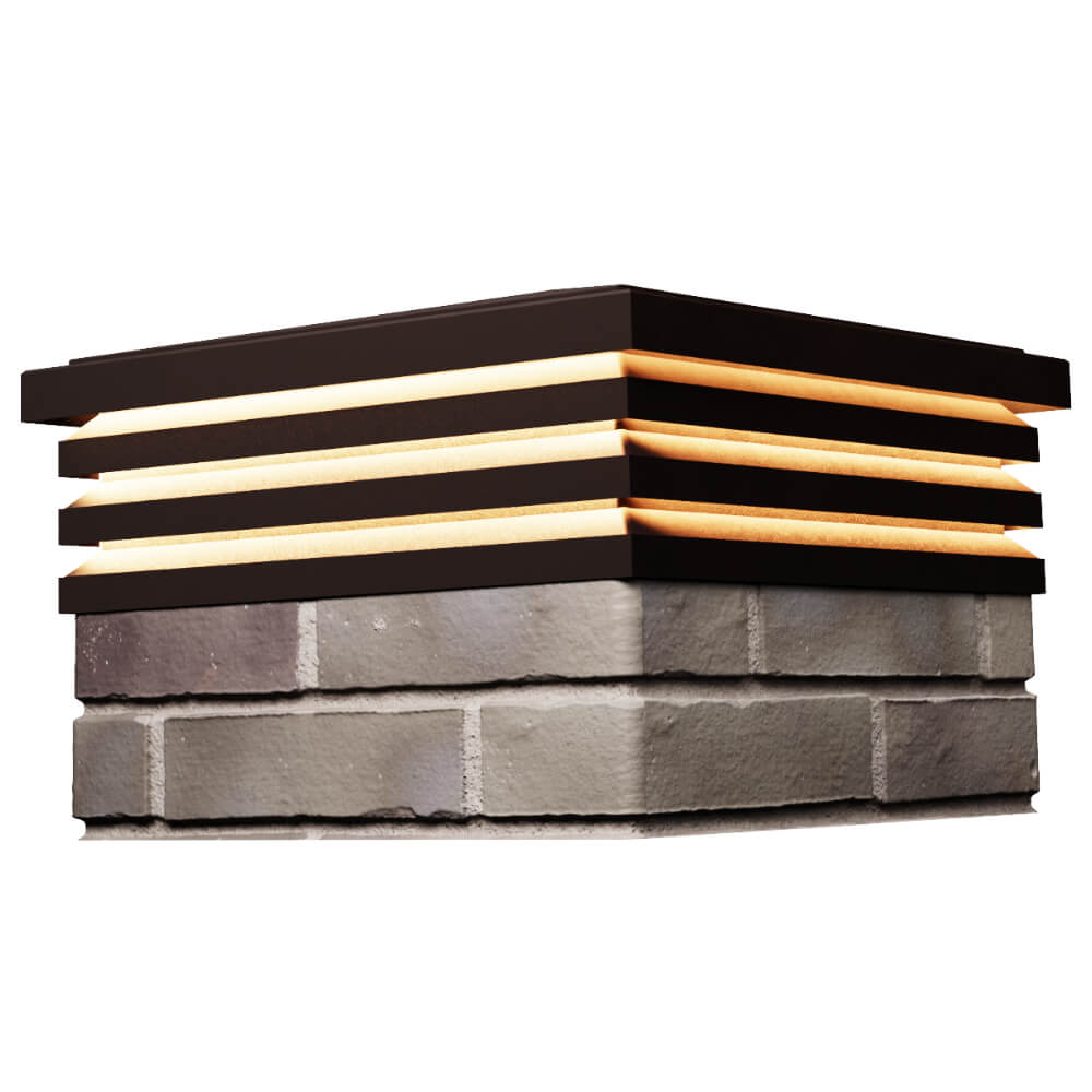 Колпак Zking Бона ХайТек Коричневый на столб 1.5х1.5 кирпича (385х385мм) с подсветкой в Заводоуковске фото