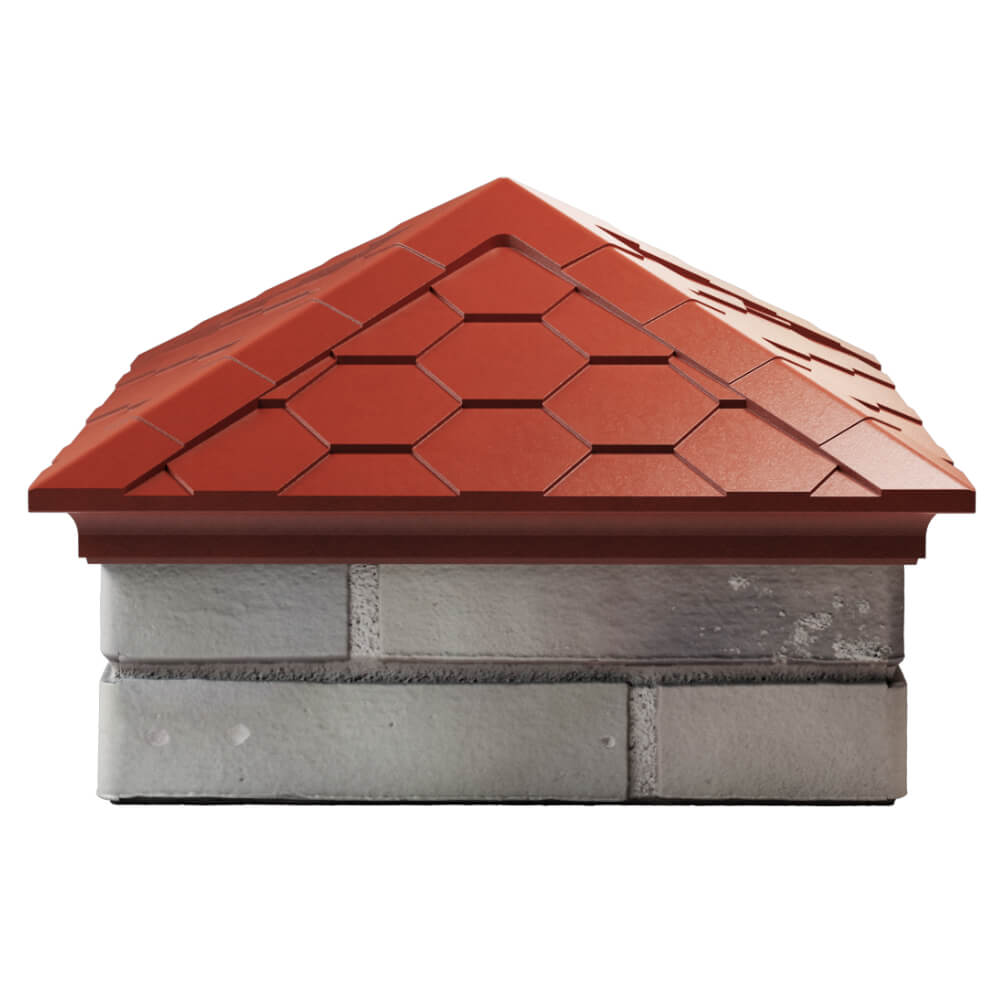 Колпак Zking Эверест Красный на столб 1.5х1.5 кирпича (390х390мм) Заводоуковск фото