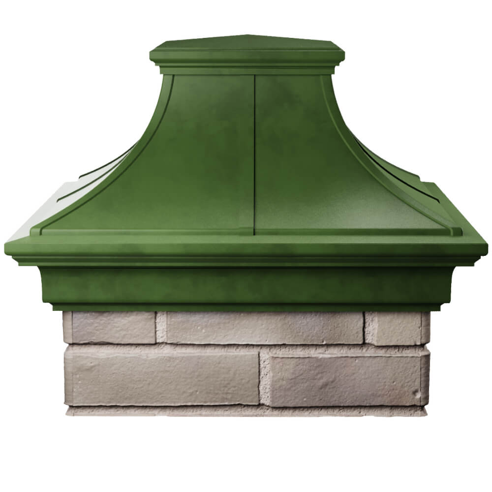 Колпак Zking Монблан Премиум Зеленый на столб 1.5х1.5 кирпича (385х385мм) Заводоуковск фото