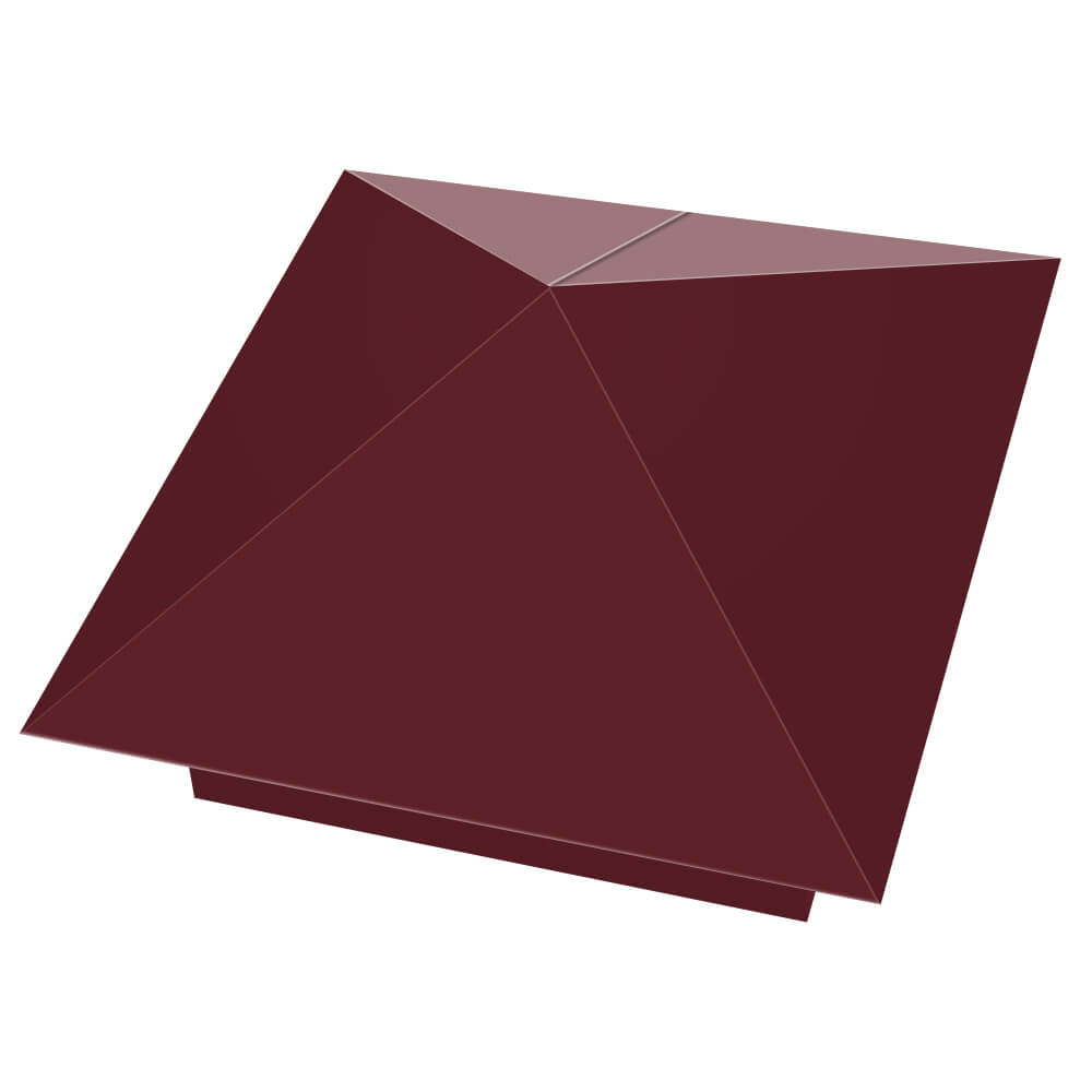 Колпак металлический 390х390мм RAL3005 Красное Вино заборный Заводоуковск фото