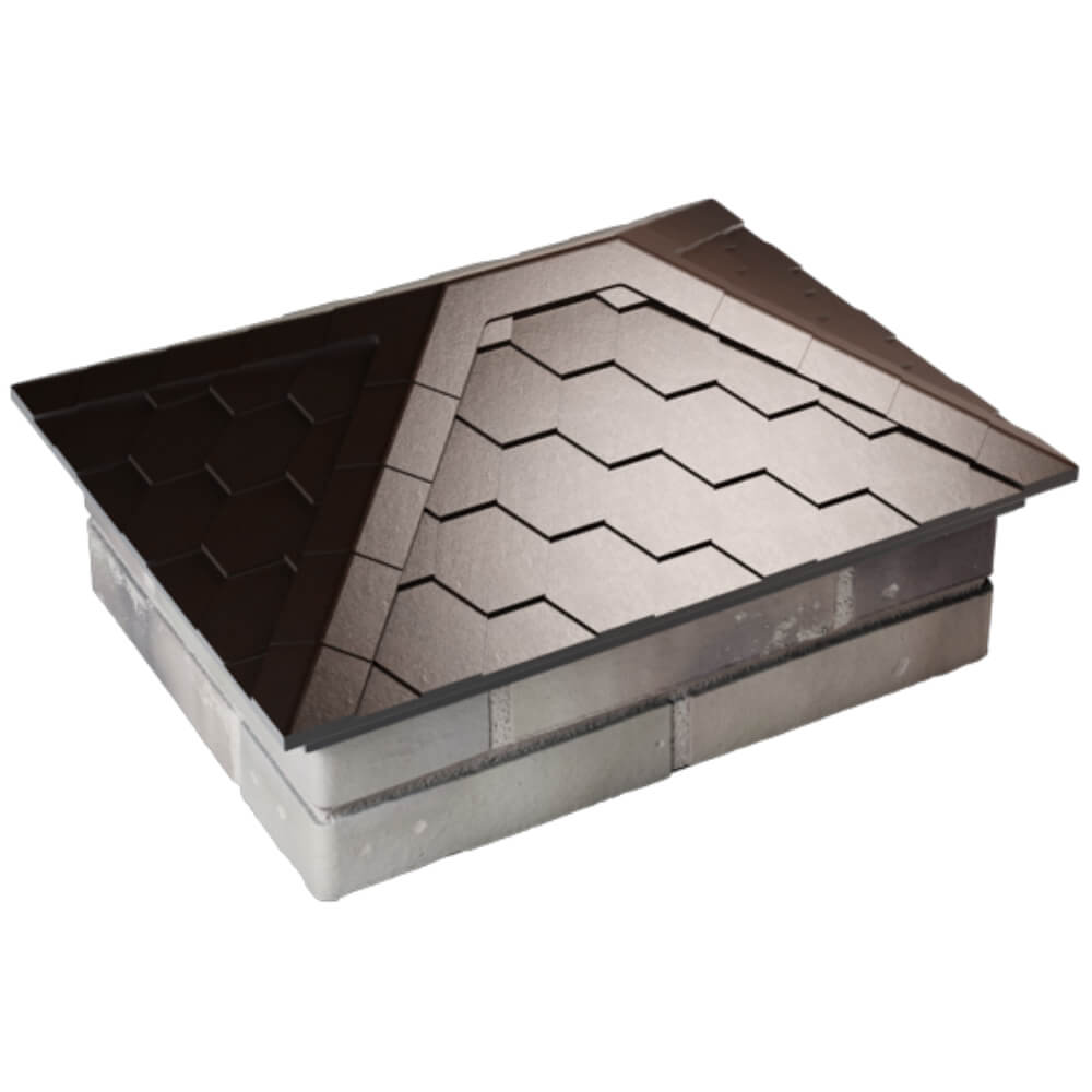 Колпак Zking Эверест Коричневый на столб 2х1.5 кирпича (520х390мм) Заводоуковск фото