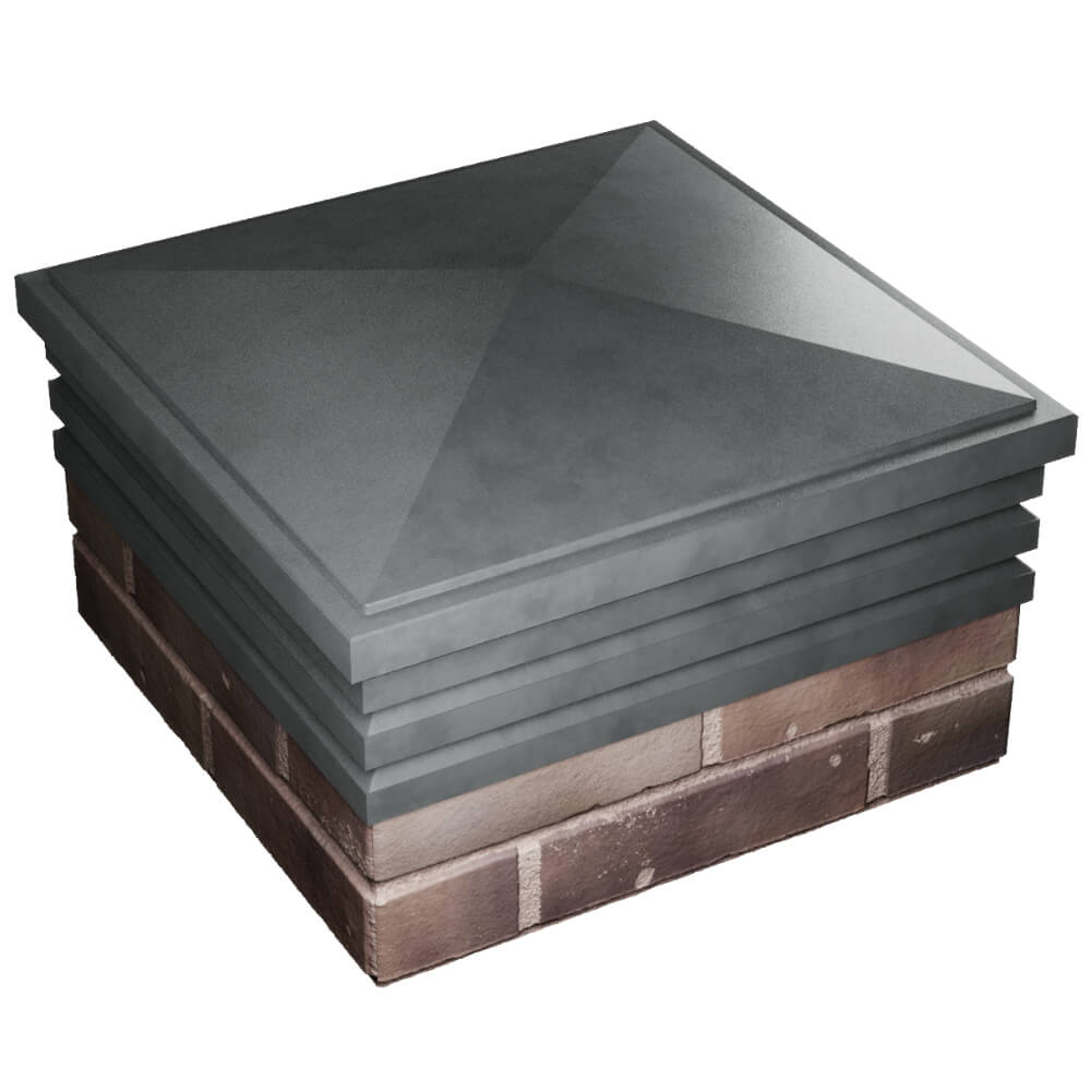 Колпак Zking Бона ХайТек Серый на столб 2х2 кирпича (513х513мм) в Заводоуковске фото