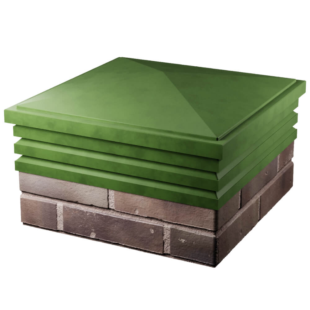 Колпак Zking Бона ХайТек Зеленый на столб 2х2 кирпича (513х513мм) в Заводоуковске фото