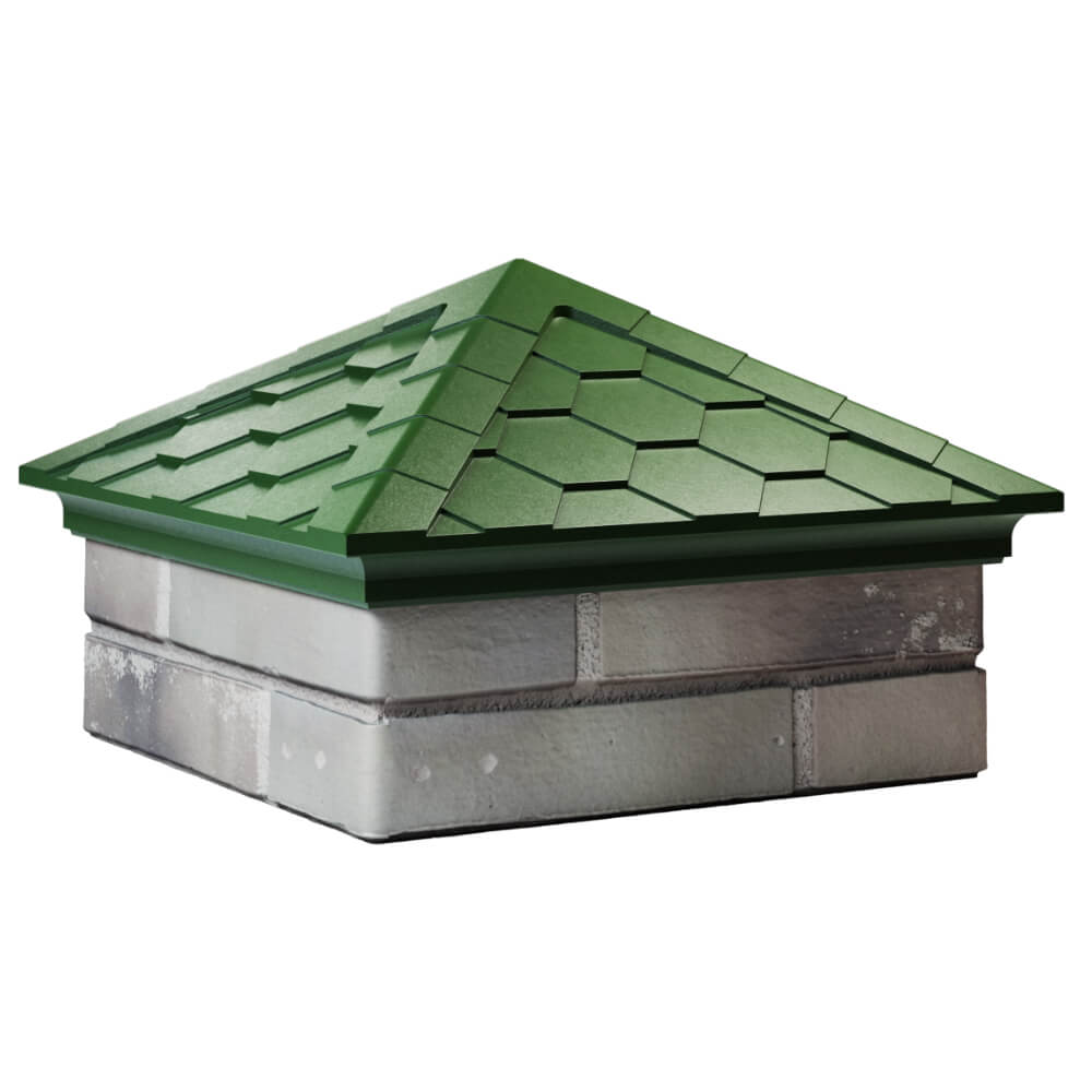 Колпак Zking Эверест Зеленый на столб 1.5х1.5 кирпича (390х390мм) в Заводоуковске фото