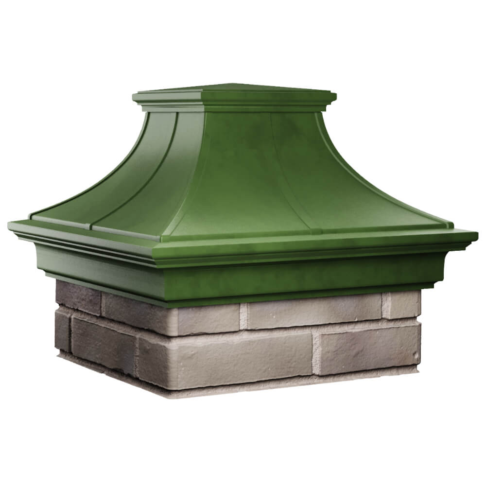 Колпак Zking Монблан Премиум Зеленый на столб 1.5х1.5 кирпича (385х385мм) в Заводоуковске фото