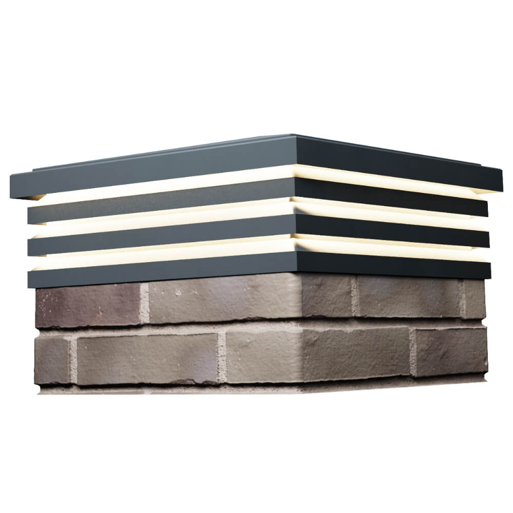 Колпак Zking Бона ХайТек Серый на столб 1.5х1.5 кирпича (385х385мм) с подсветкой в Заводоуковске фото