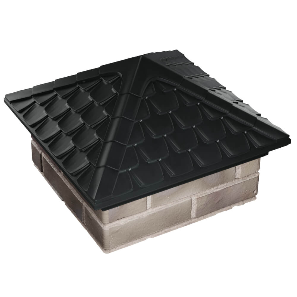 Колпак Zking Эльбрус Черный на столб 1.5х1.5 кирпича (385х385мм) в Заводоуковске фото