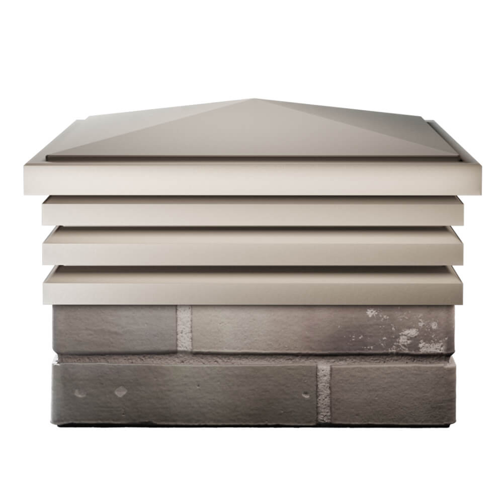 Колпак Zking Бона ХайТек Бежевый на столб 1.5х1.5 кирпича (385х385мм) Заводоуковск фото