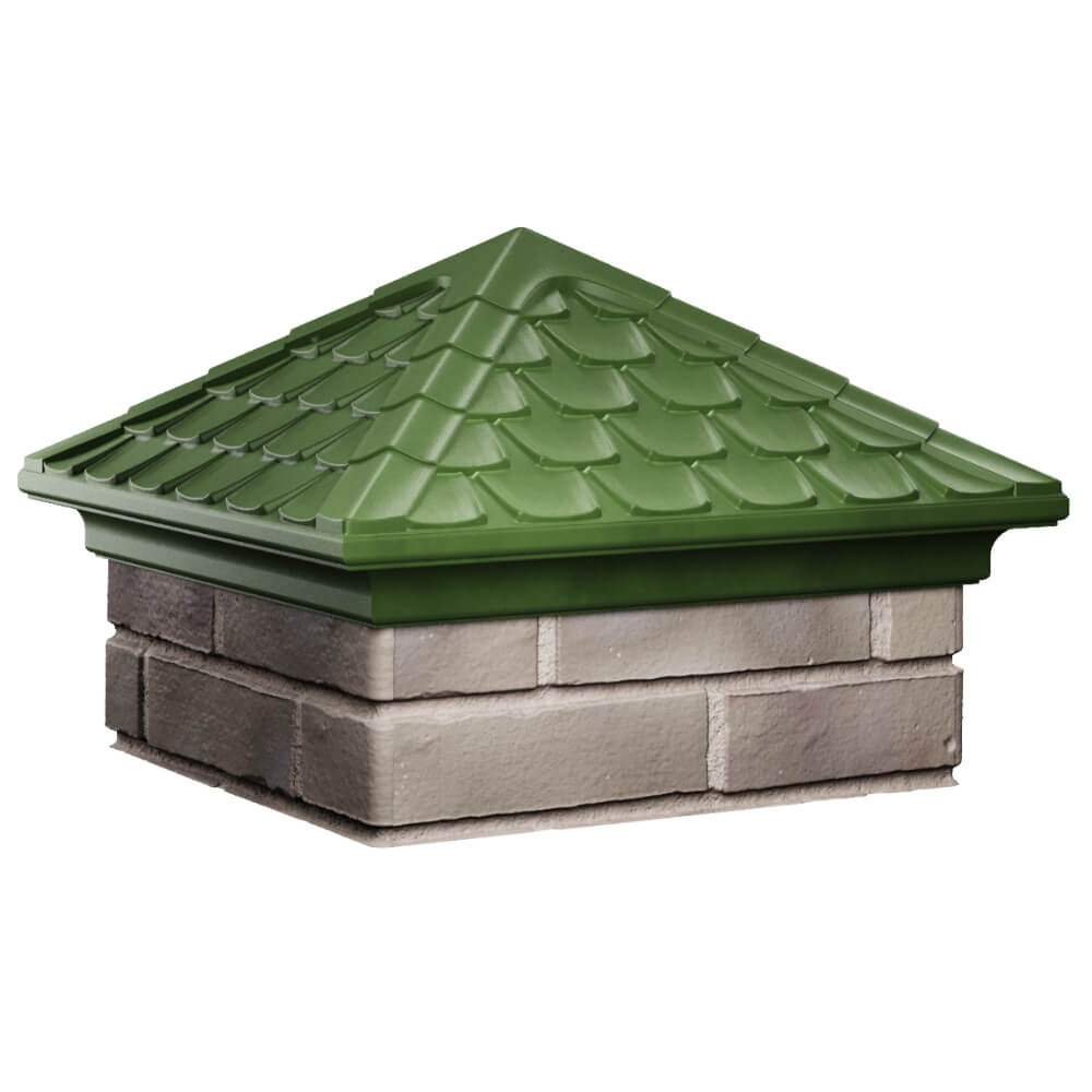Колпак Zking Эльбрус Зеленый на столб 1.5х1.5 кирпича (385х385мм) в Заводоуковске фото