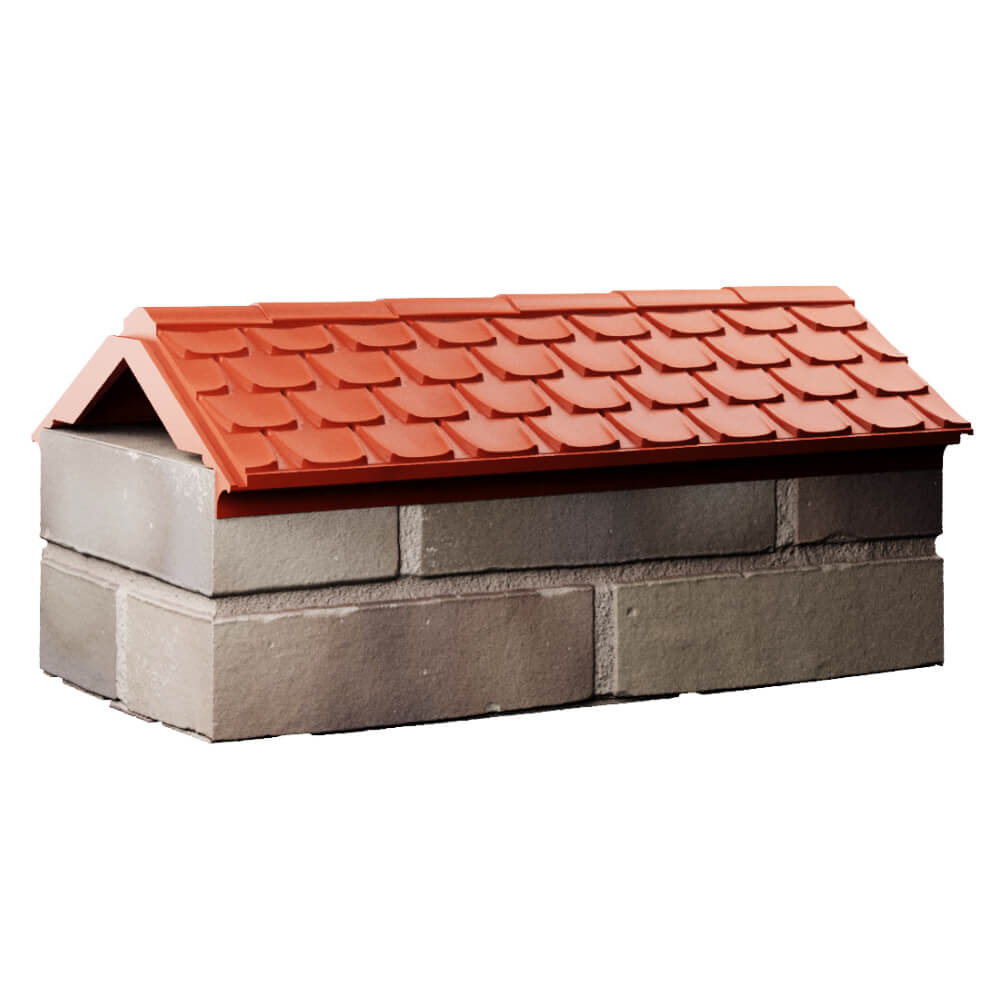 Парапет Zking Эльбрус Красный с посадкой на 1 кирпич (255мм) Заводоуковск фото