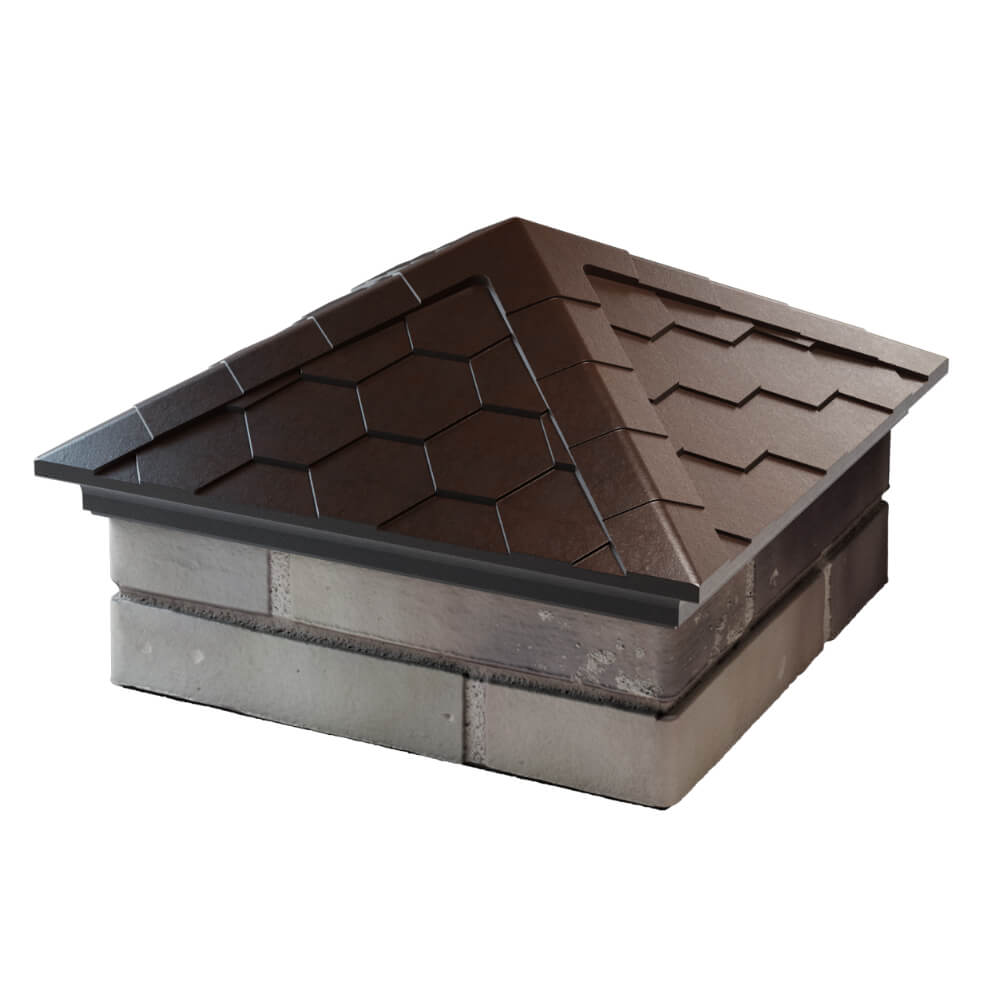 Колпак Zking Эверест Коричневый на столб 1.5х1.5 кирпича (390х390мм) в Заводоуковске фото