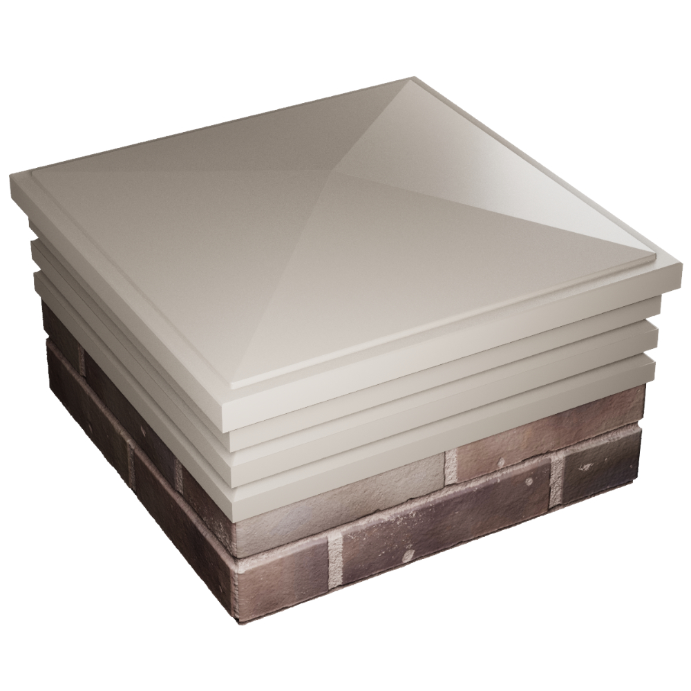 Колпак Zking Бона ХайТек Бежевый на столб 2х2 кирпича (513х513мм) в Заводоуковске фото