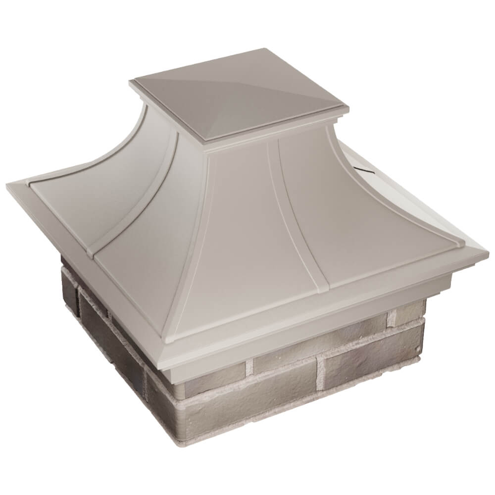 Колпак Zking Монблан Премиум Бежевый на столб 1.5х1.5 кирпича (385х385мм) в Заводоуковске фото