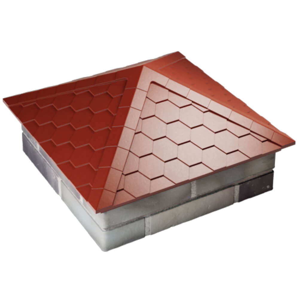 Колпак Zking Эверест Красный на столб 2х2 кирпича (535х535мм) Заводоуковск фото
